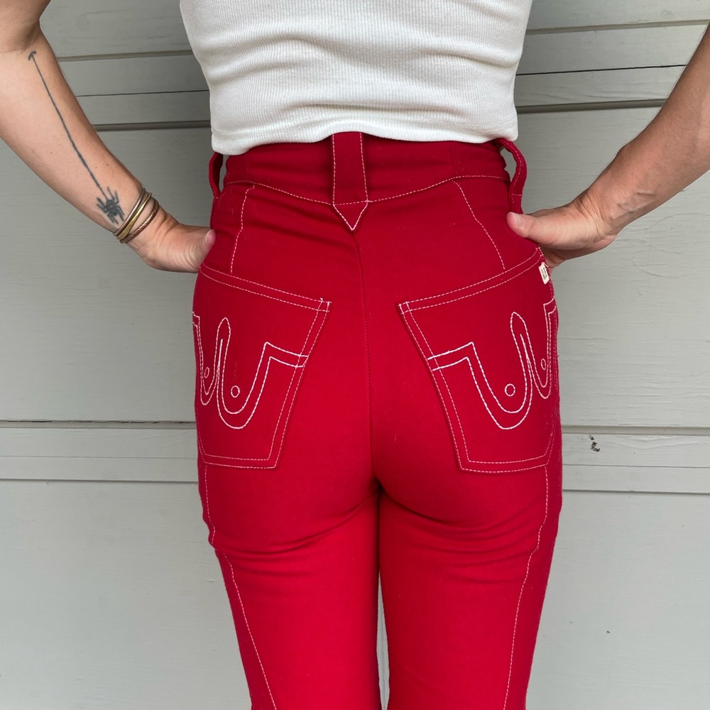 Fashion brand company Penelope Gazin .high waisted western pants .